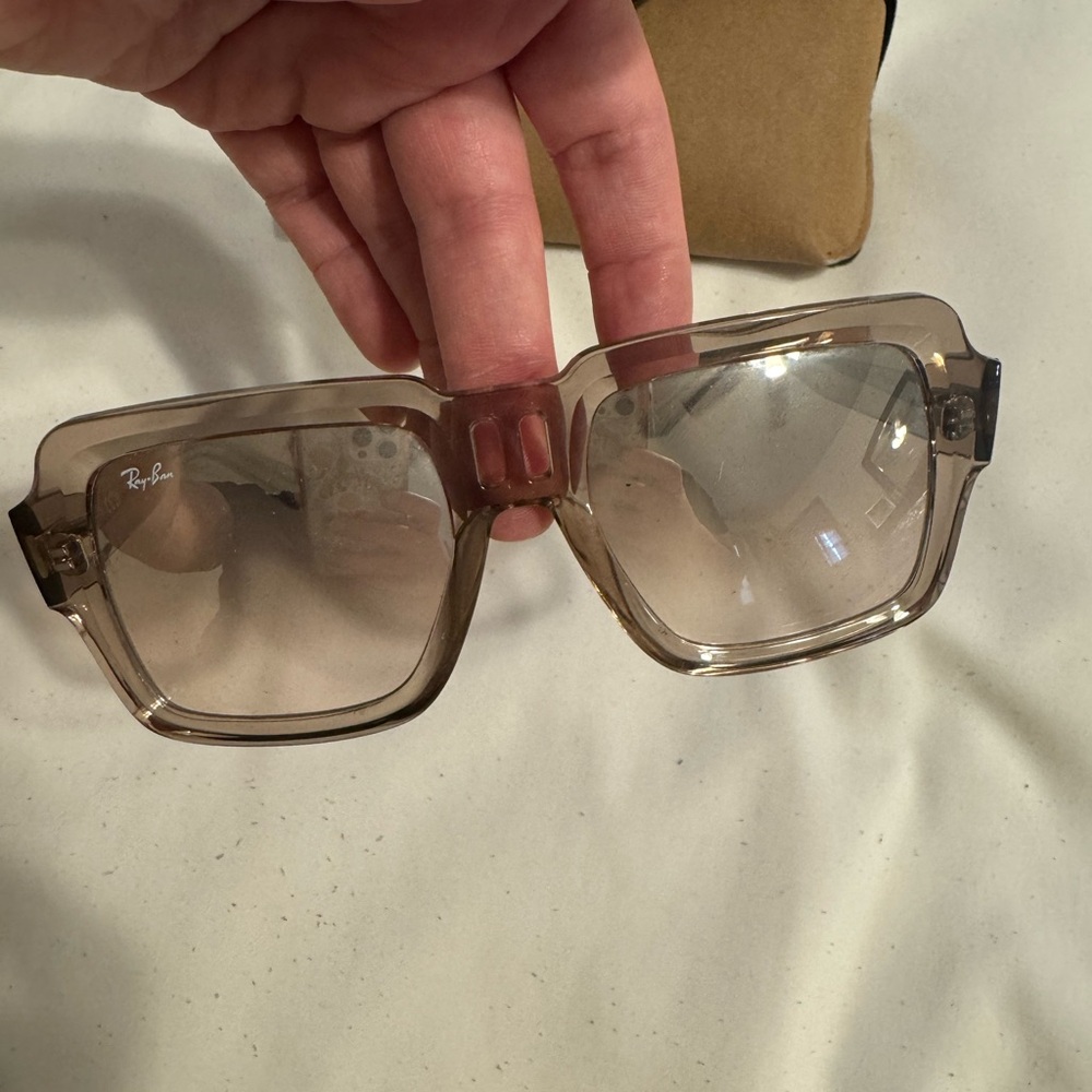 Ray-Ban Translucent Brown Square Sunglasses - Picture 3 of 5